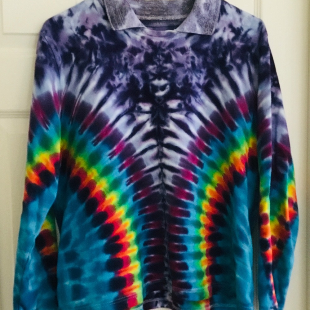 Custom Tie Dyed Collared & Long Sleeved Top!!